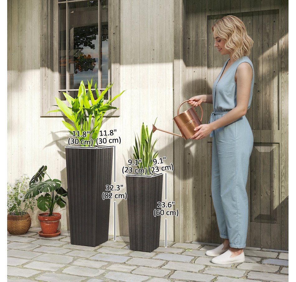 Image 997031_ALTMORE9.jpg, Product 997-031 / Price $89.99, Outsunny Set of 2 Large Planters for Outdoor Plants, Outdoor Flower Pots from Outsunny on TSC.ca's Home & Garden department