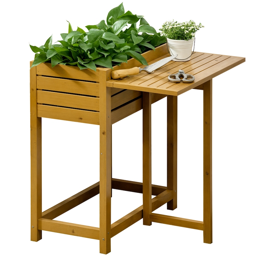 Image 997032.jpg, Product 997-032 / Price $84.99, Outsunny Raised Garden Bed Wood Planter Box with Folding Side Table from Outsunny on TSC.ca's Home & Garden department