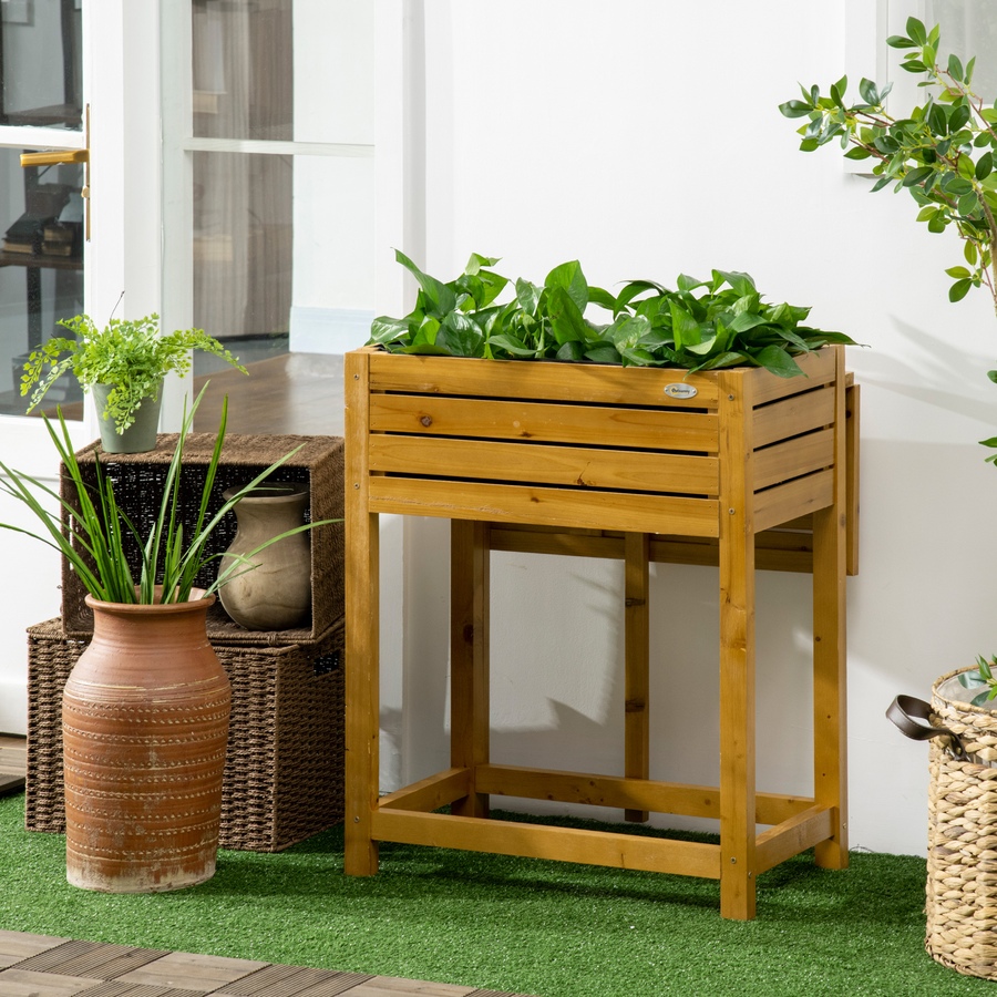 Image 997032_ALTMORE1.jpg, Product 997-032 / Price $84.99, Outsunny Raised Garden Bed Wood Planter Box with Folding Side Table from Outsunny on TSC.ca's Home & Garden department
