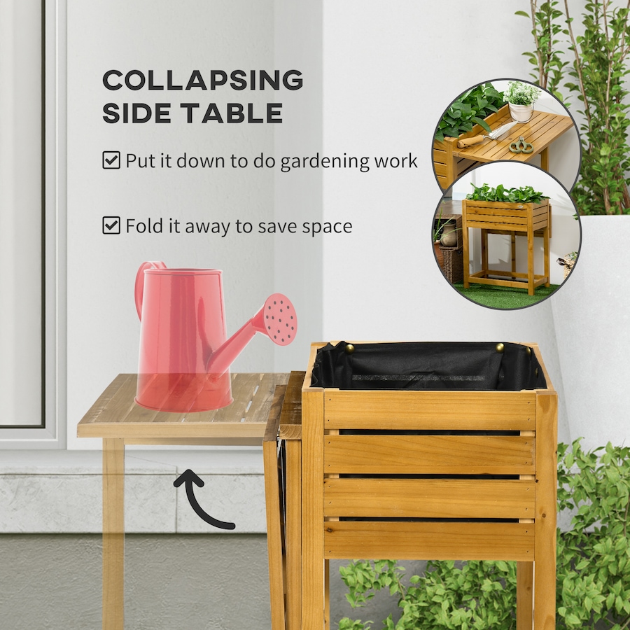 Image 997032_ALTMORE3.jpg, Product 997-032 / Price $84.99, Outsunny Raised Garden Bed Wood Planter Box with Folding Side Table from Outsunny on TSC.ca's Home & Garden department