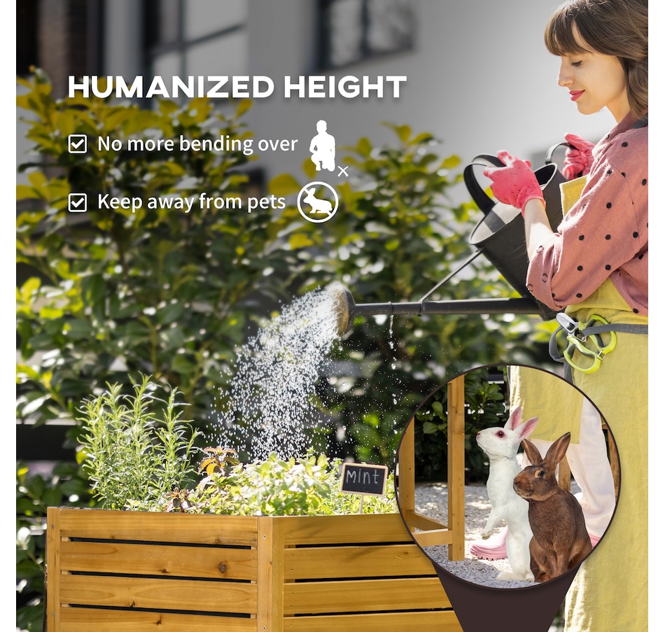 Image 997032_ALTMORE5.jpg, Product 997-032 / Price $89.99, Outsunny Raised Garden Bed Wood Planter Box with Folding Side Table from Outsunny on TSC.ca's Home & Garden department