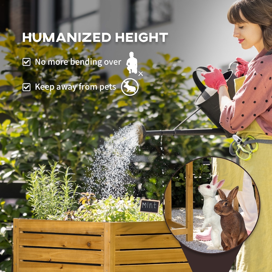Image 997032_ALTMORE5.jpg, Product 997-032 / Price $84.99, Outsunny Raised Garden Bed Wood Planter Box with Folding Side Table from Outsunny on TSC.ca's Home & Garden department