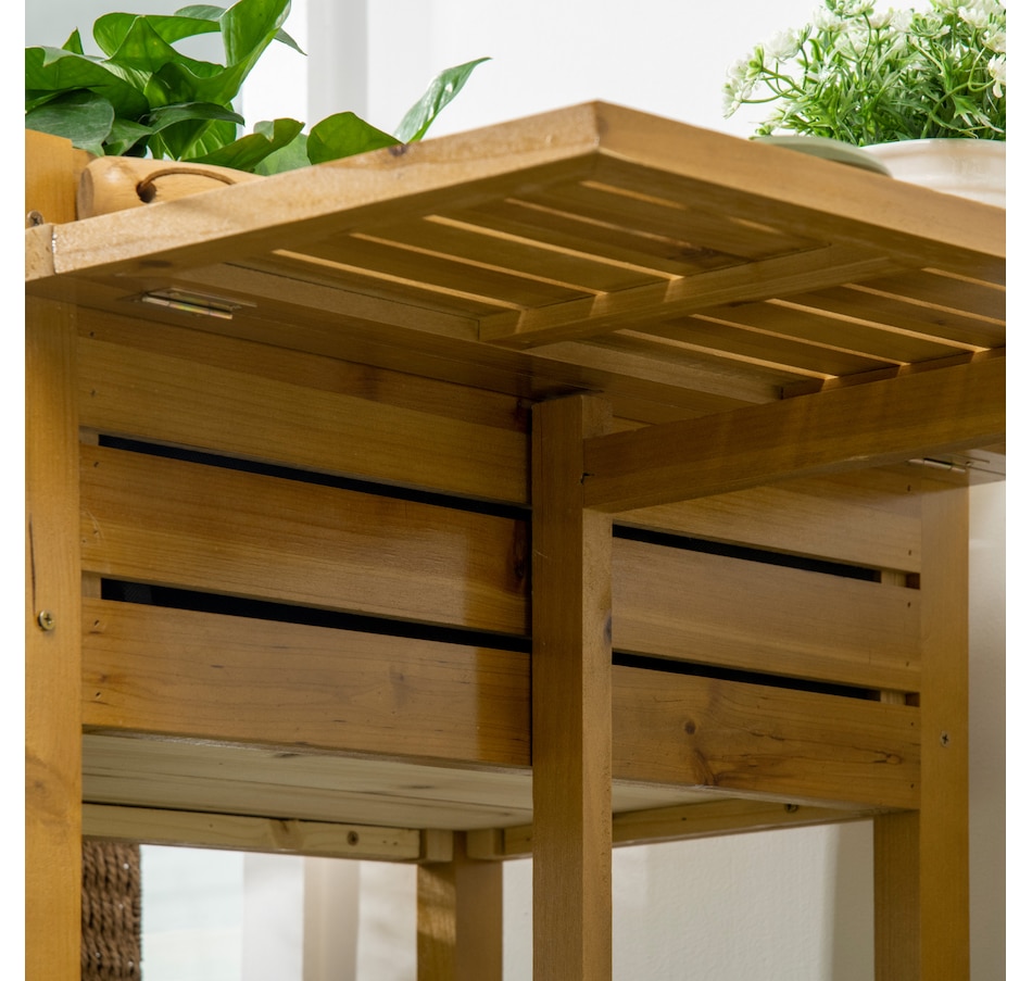 Image 997032_ALTMORE6.jpg, Product 997-032 / Price $89.99, Outsunny Raised Garden Bed Wood Planter Box with Folding Side Table from Outsunny on TSC.ca's Home & Garden department