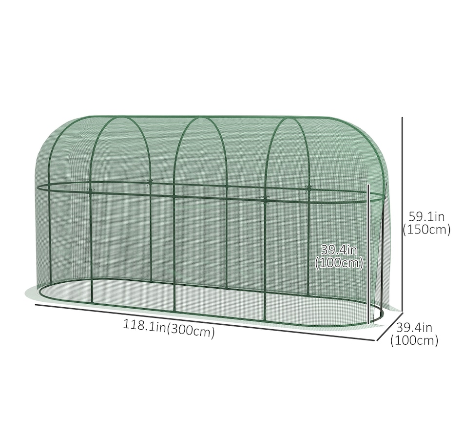 Image 997033_ALTMORE2.jpg, Product 997-033 / Price $79.99, Outsunny 9.8' x 3.3' Plant Protector Tent, Crop Cage with Ground Stakes from Outsunny on TSC.ca's Home & Garden department