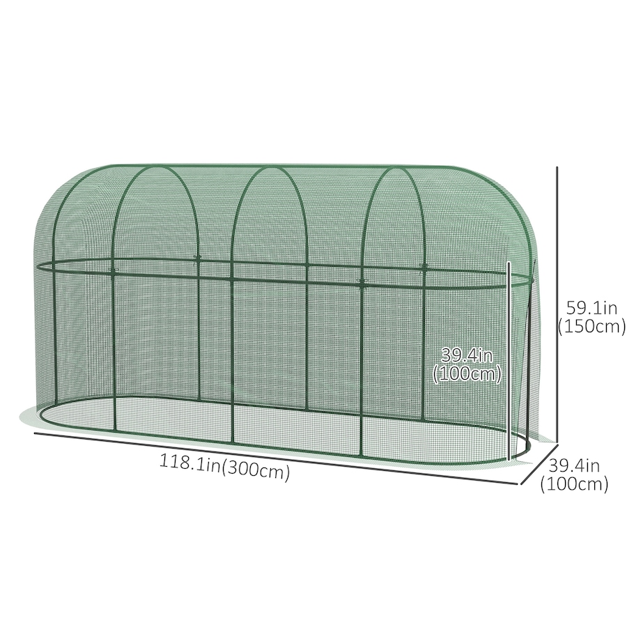 Image 997033_ALTMORE2.jpg, Product 997-033 / Price $78.99, Outsunny 9.8' x 3.3' Plant Protector Tent, Crop Cage with Ground Stakes from Outsunny on TSC.ca's Home & Garden department