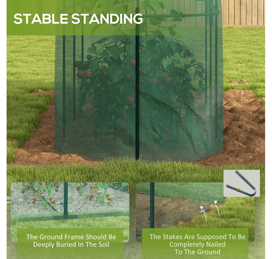 Image 997033_ALTMORE5.jpg, Product 997-033 / Price $79.99, Outsunny 9.8' x 3.3' Plant Protector Tent, Crop Cage with Ground Stakes from Outsunny on TSC.ca's Home & Garden department