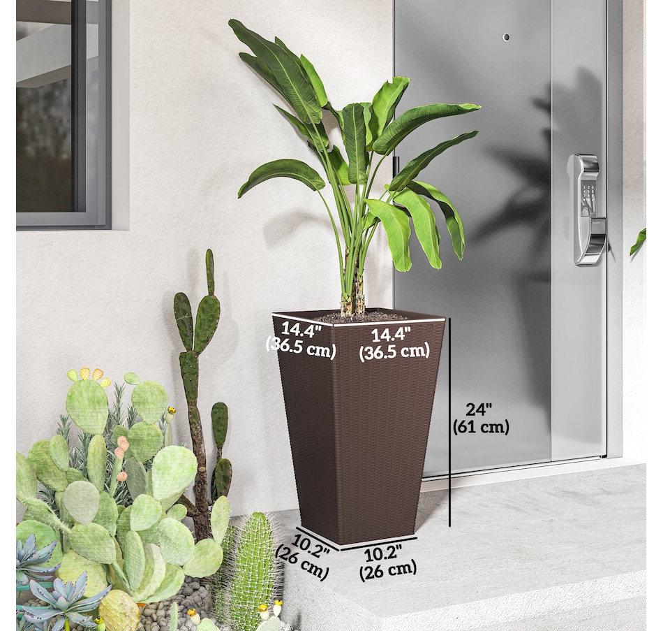 Image 997050_ALTMORE18.jpg, Product 997-050 / Price $129.99 - $145.99, Outsunny Set of 3 Tall Planters for Outdoor Plants from Outsunny on TSC.ca's Home & Garden department