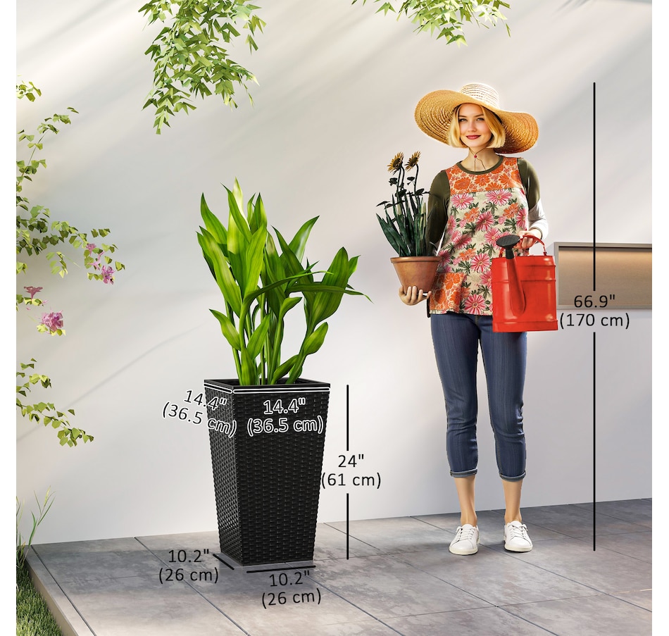 Image 997050_ALTMORE2.jpg, Product 997-050 / Price $129.99 - $145.99, Outsunny Set of 3 Tall Planters for Outdoor Plants from Outsunny on TSC.ca's Home & Garden department