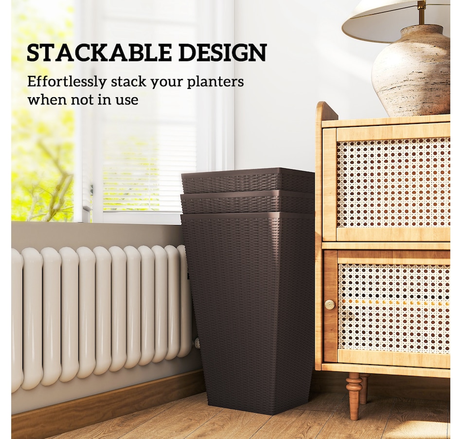 Image 997050_ALTMORE22.jpg, Product 997-050 / Price $129.99 - $145.99, Outsunny Set of 3 Tall Planters for Outdoor Plants from Outsunny on TSC.ca's Home & Garden department