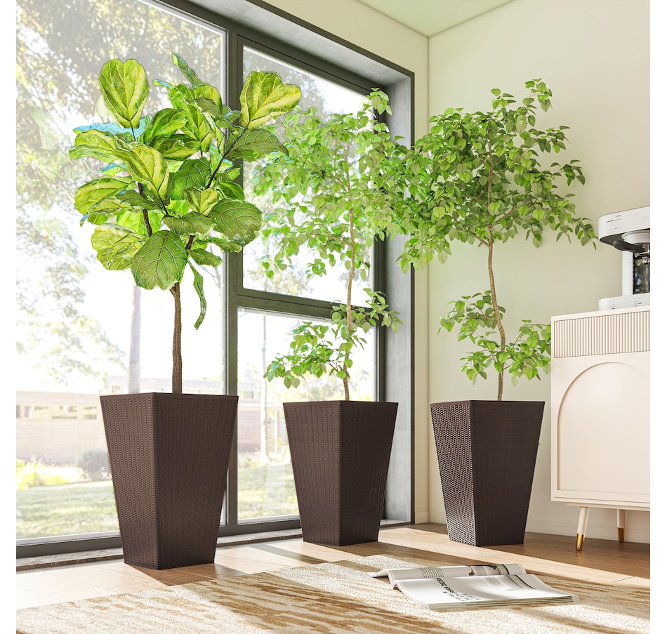 Image 997050_ALTMORE23.jpg, Product 997-050 / Price $129.99 - $145.99, Outsunny Set of 3 Tall Planters for Outdoor Plants from Outsunny on TSC.ca's Home & Garden department