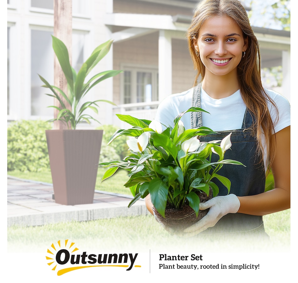 Image 997050_ALTMORE24.jpg, Product 997-050 / Price $129.99 - $145.99, Outsunny Set of 3 Tall Planters for Outdoor Plants from Outsunny on TSC.ca's Home & Garden department