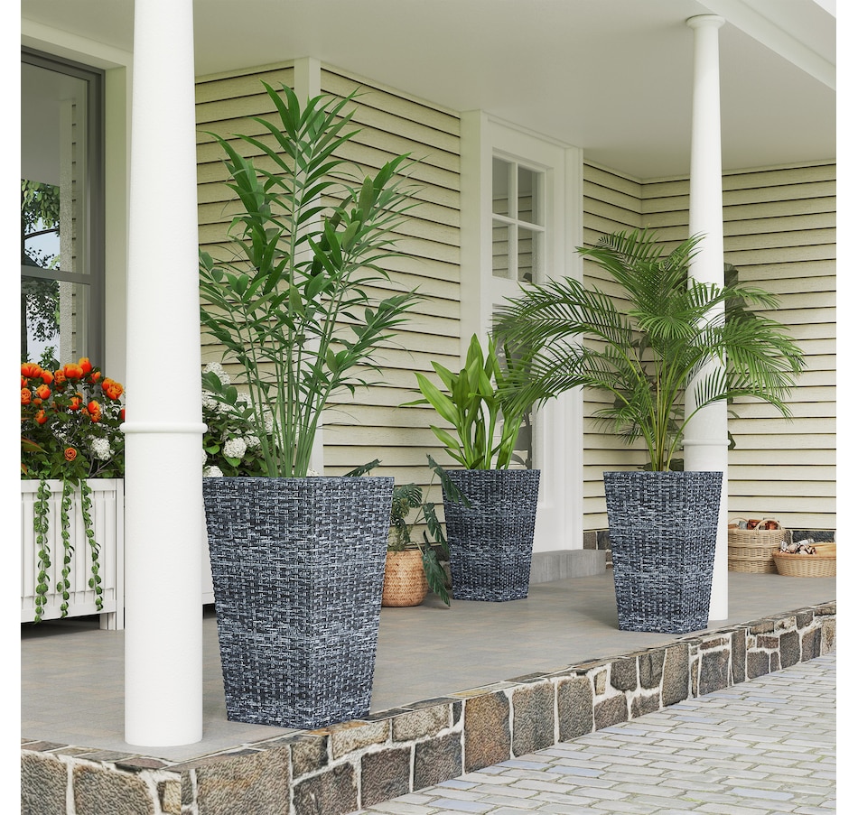 Image 997050_ALTMORE26.jpg, Product 997-050 / Price $129.99 - $145.99, Outsunny Set of 3 Tall Planters for Outdoor Plants from Outsunny on TSC.ca's Home & Garden department