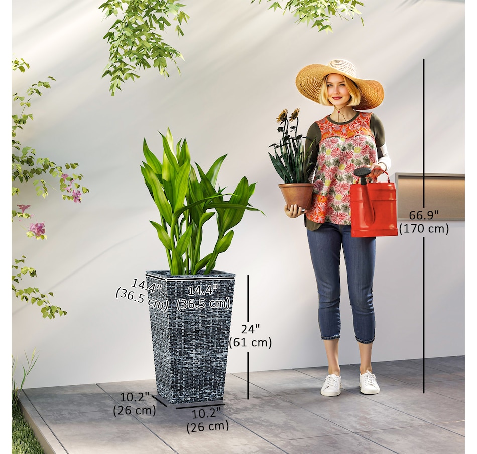 Image 997050_ALTMORE27.jpg, Product 997-050 / Price $129.99 - $145.99, Outsunny Set of 3 Tall Planters for Outdoor Plants from Outsunny on TSC.ca's Home & Garden department