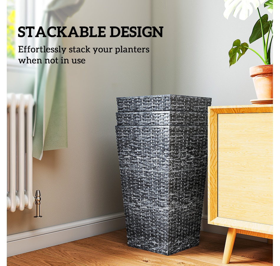 Image 997050_ALTMORE31.jpg, Product 997-050 / Price $129.99 - $145.99, Outsunny Set of 3 Tall Planters for Outdoor Plants from Outsunny on TSC.ca's Home & Garden department