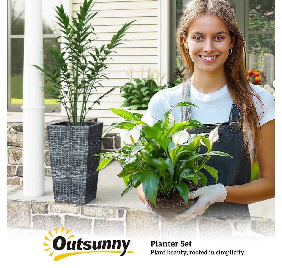 Image 997050_ALTMORE33.jpg, Product 997-050 / Price $129.99 - $145.99, Outsunny Set of 3 Tall Planters for Outdoor Plants from Outsunny on TSC.ca's Home & Garden department