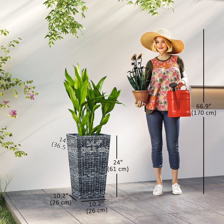Image 997050_ALTMORE35.jpg, Product 997-050 / Price $129.99 - $145.99, Outsunny Set of 3 Tall Planters for Outdoor Plants from Outsunny on TSC.ca's Home & Garden department