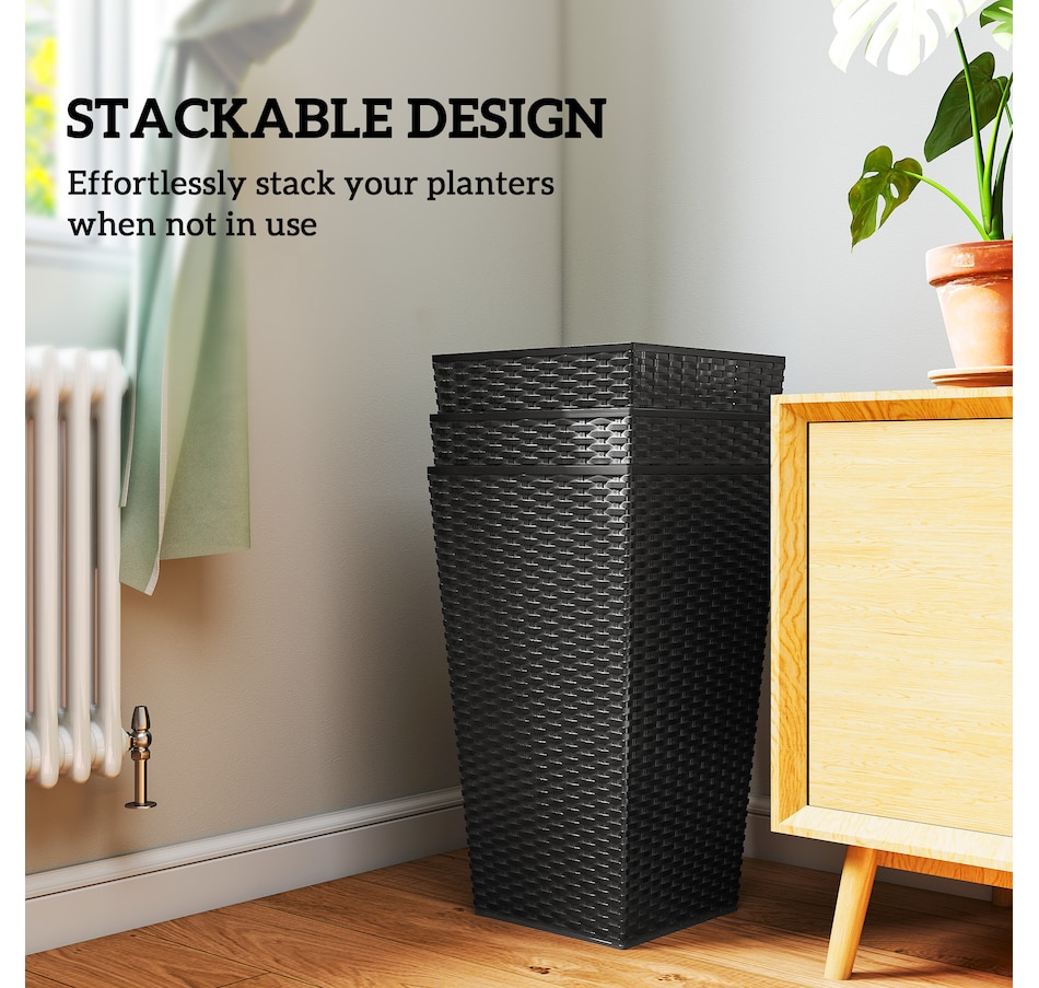Image 997050_ALTMORE6.jpg, Product 997-050 / Price $129.99 - $145.99, Outsunny Set of 3 Tall Planters for Outdoor Plants from Outsunny on TSC.ca's Home & Garden department