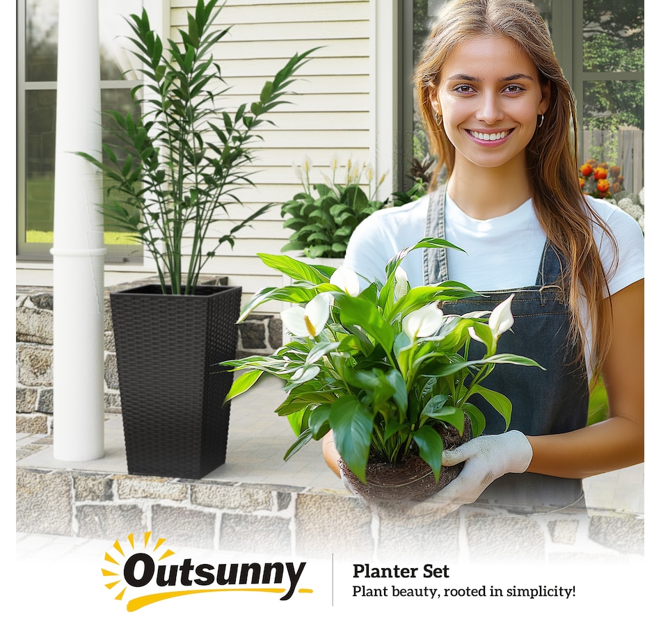 Image 997050_ALTMORE8.jpg, Product 997-050 / Price $129.99 - $145.99, Outsunny Set of 3 Tall Planters for Outdoor Plants from Outsunny on TSC.ca's Home & Garden department
