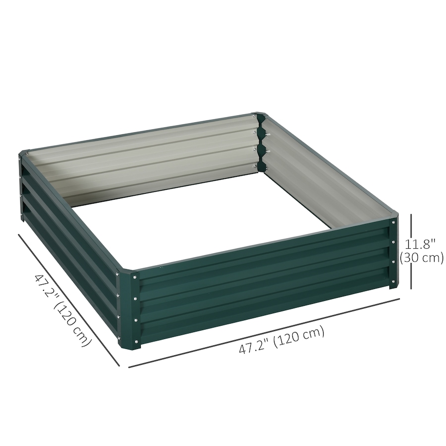 Image 997065_ALTMORE10.jpg, Product 997-065 / Price $54.99, 4' x 4' x 1' Raised Garden Bed Galvanized Steel Planter Box Light Grey from Outsunny on TSC.ca's Home & Garden department