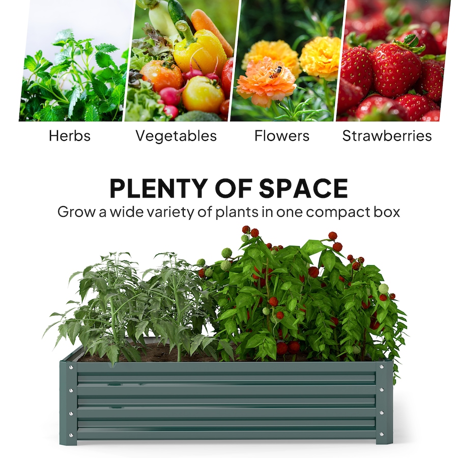 Image 997065_ALTMORE11.jpg, Product 997-065 / Price $54.99, 4' x 4' x 1' Raised Garden Bed Galvanized Steel Planter Box Light Grey from Outsunny on TSC.ca's Home & Garden department
