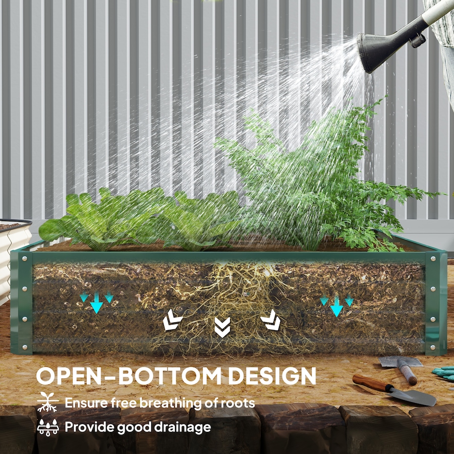 Image 997065_ALTMORE13.jpg, Product 997-065 / Price $54.99, 4' x 4' x 1' Raised Garden Bed Galvanized Steel Planter Box Light Grey from Outsunny on TSC.ca's Home & Garden department