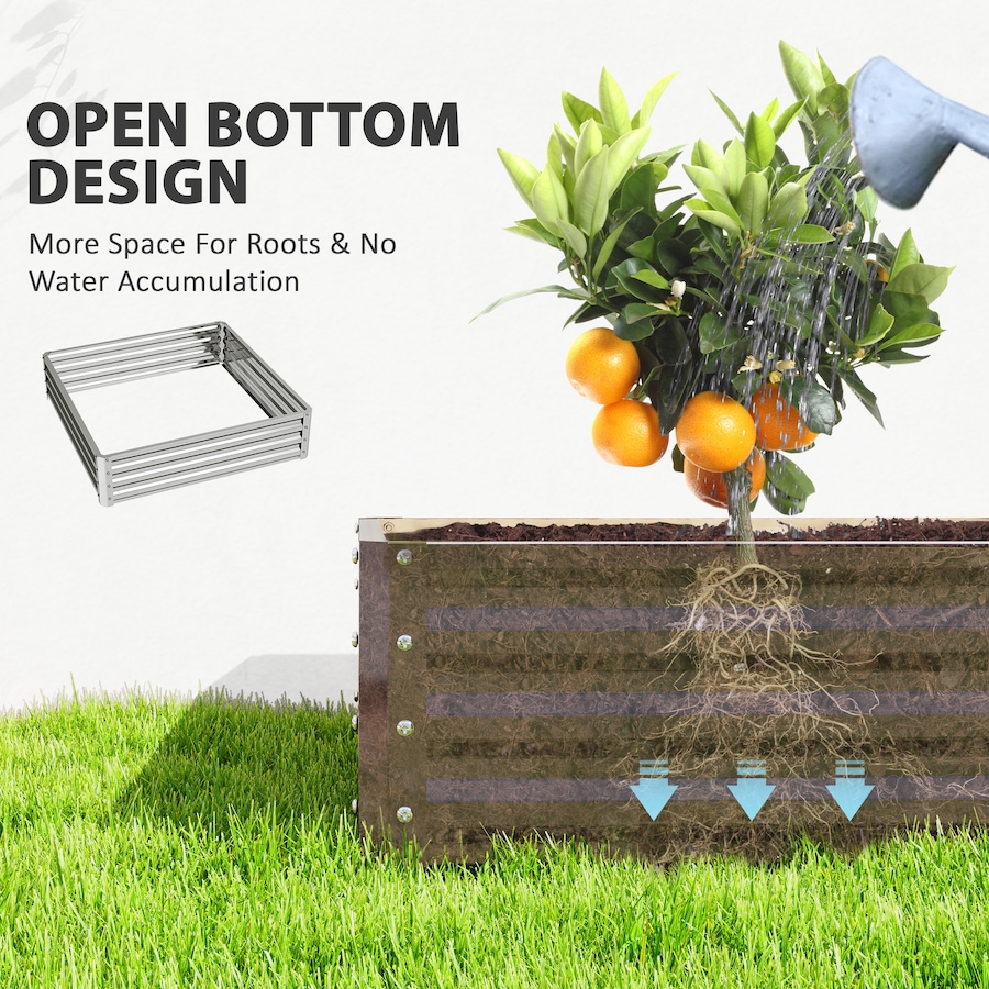 Image 997065_ALTMORE29.jpg, Product 997-065 / Price $54.99, 4' x 4' x 1' Raised Garden Bed Galvanized Steel Planter Box Light Grey from Outsunny on TSC.ca's Home & Garden department