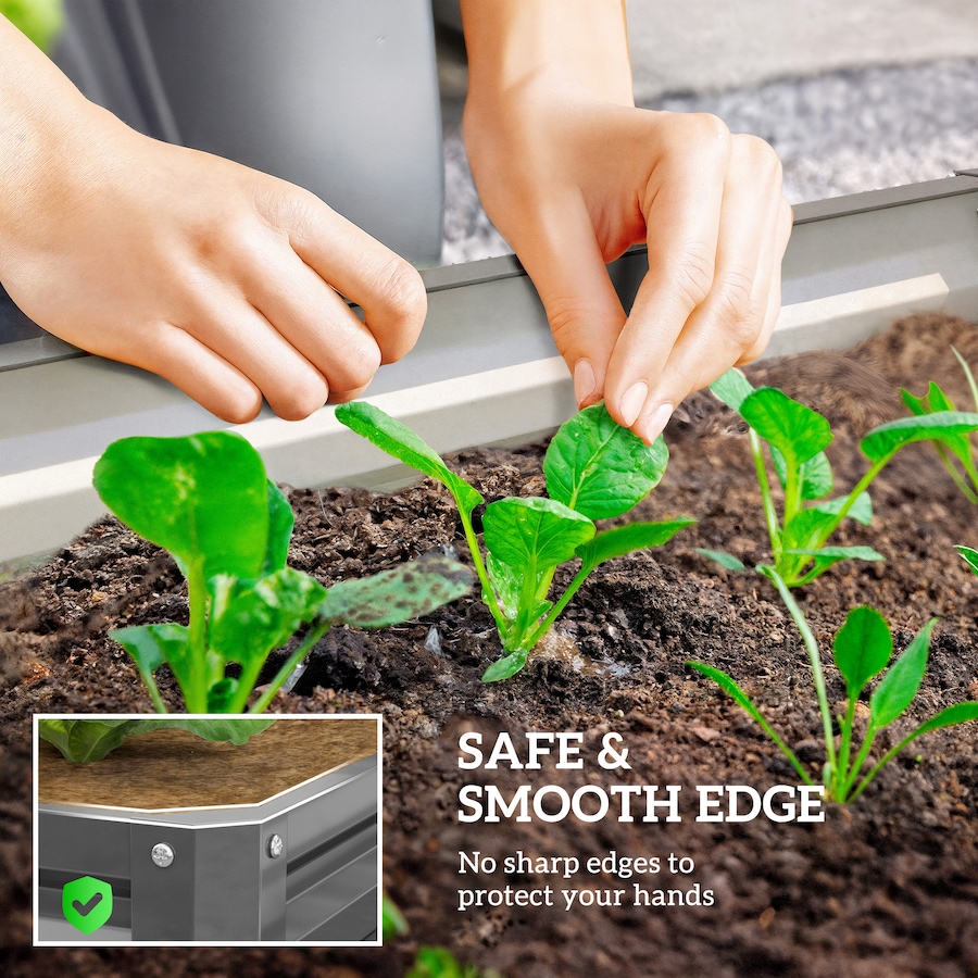 Image 997065_ALTMORE53.jpg, Product 997-065 / Price $54.99, 4' x 4' x 1' Raised Garden Bed Galvanized Steel Planter Box Light Grey from Outsunny on TSC.ca's Home & Garden department