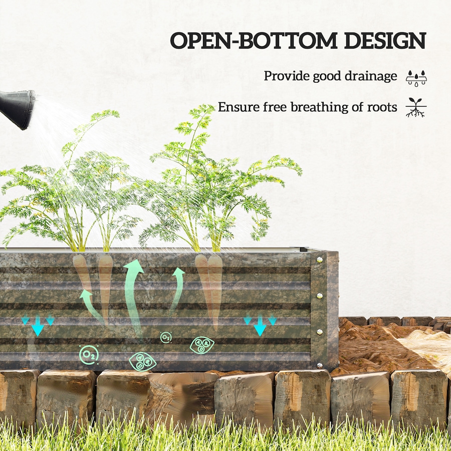 Image 997065_ALTMORE54.jpg, Product 997-065 / Price $54.99, 4' x 4' x 1' Raised Garden Bed Galvanized Steel Planter Box Light Grey from Outsunny on TSC.ca's Home & Garden department