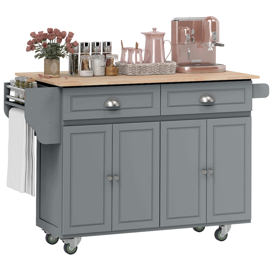 Image 997069.jpg, Product 997-069 / Price $359.99, HOMCOM Kitchen Island with Storage, Kitchen Island with Drop Leaf, Grey from HOMCOM on TSC.ca's Home & Garden department