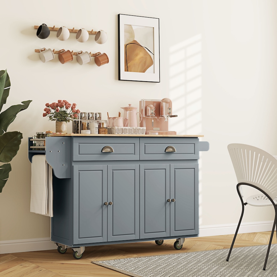 Image 997069_ALTMORE11.jpg, Product 997-069 / Price $359.99, HOMCOM Kitchen Island with Storage, Kitchen Island with Drop Leaf, Grey from HOMCOM on TSC.ca's Home & Garden department