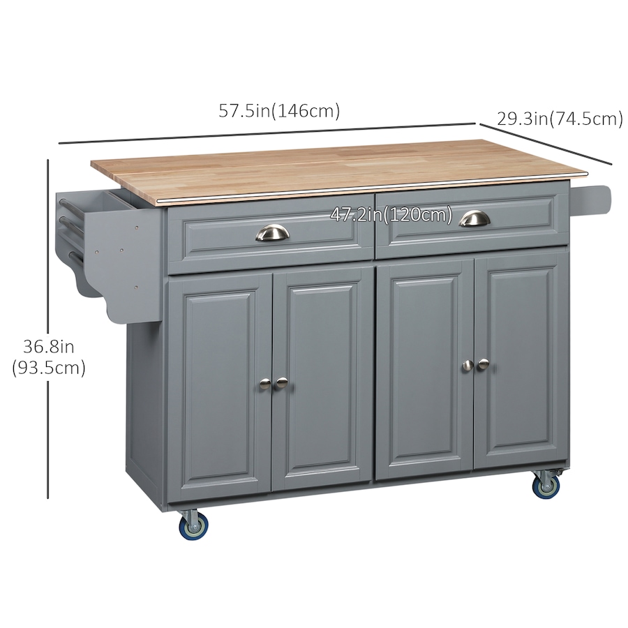 Image 997069_ALTMORE2.jpg, Product 997-069 / Price $359.99, HOMCOM Kitchen Island with Storage, Kitchen Island with Drop Leaf, Grey from HOMCOM on TSC.ca's Home & Garden department
