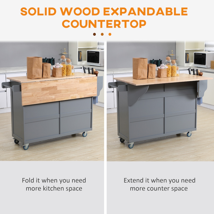 Image 997069_ALTMORE3.jpg, Product 997-069 / Price $359.99, HOMCOM Kitchen Island with Storage, Kitchen Island with Drop Leaf, Grey from HOMCOM on TSC.ca's Home & Garden department