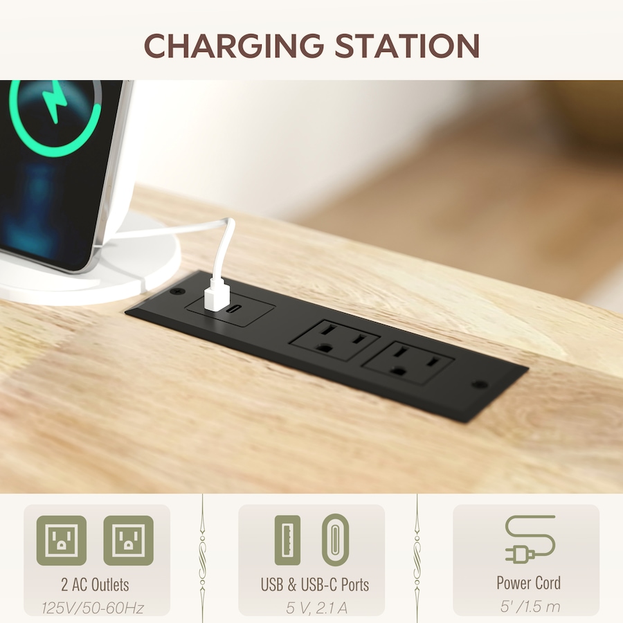 Image 997073_ALTMORE4.jpg, Product 997-073 / Price $299.99, HOMCOM Mobile Kitchen Island with Charging Station, Drop Leaf Kitchen Cart from HOMCOM on TSC.ca's Home & Garden department