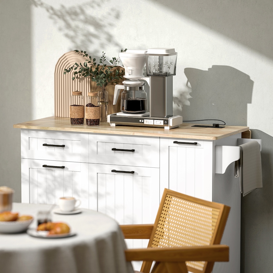 Image 997073_ALTMORE7.jpg, Product 997-073 / Price $299.99, HOMCOM Mobile Kitchen Island with Charging Station, Drop Leaf Kitchen Cart from HOMCOM on TSC.ca's Home & Garden department