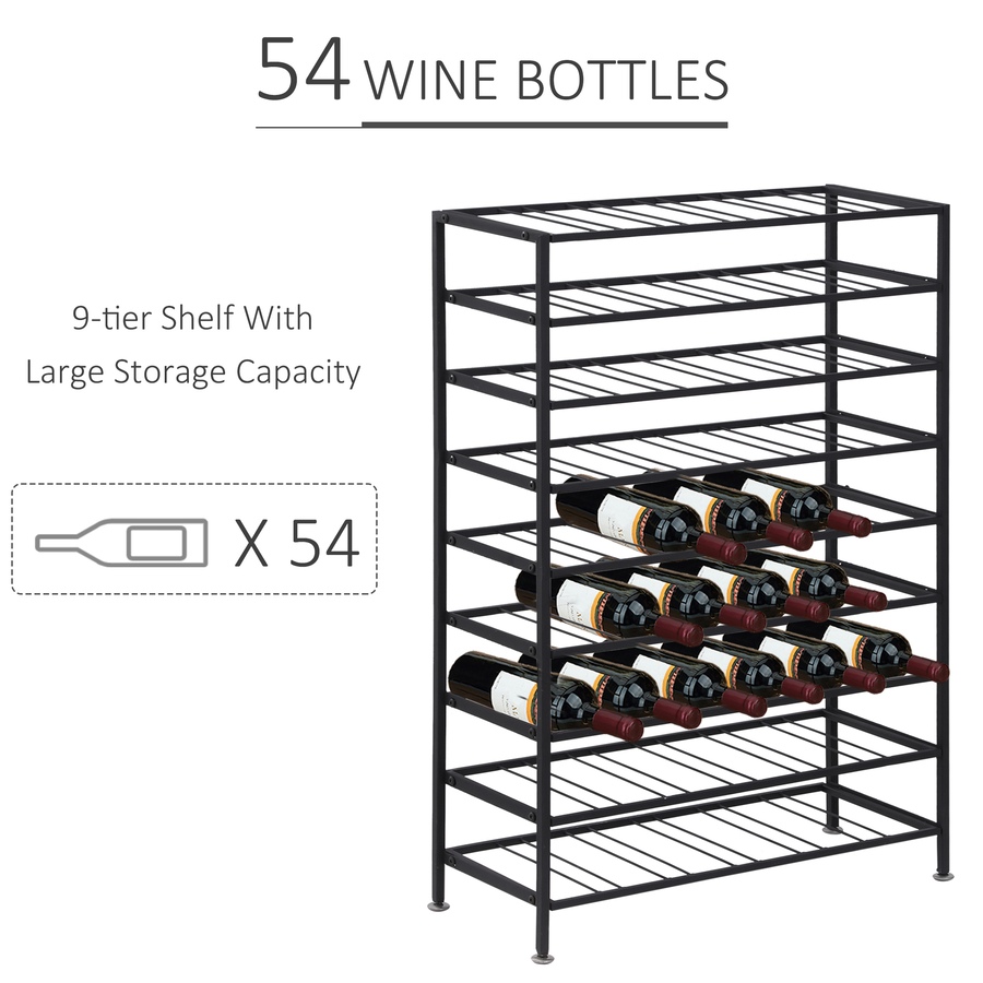 Image 997075_ALTMORE3.jpg, Product 997-075 / Price $94.99, HOMCOM 54 Bottles 9-tier Metal Wine Bottle Rack from HOMCOM on TSC.ca's Home & Garden department
