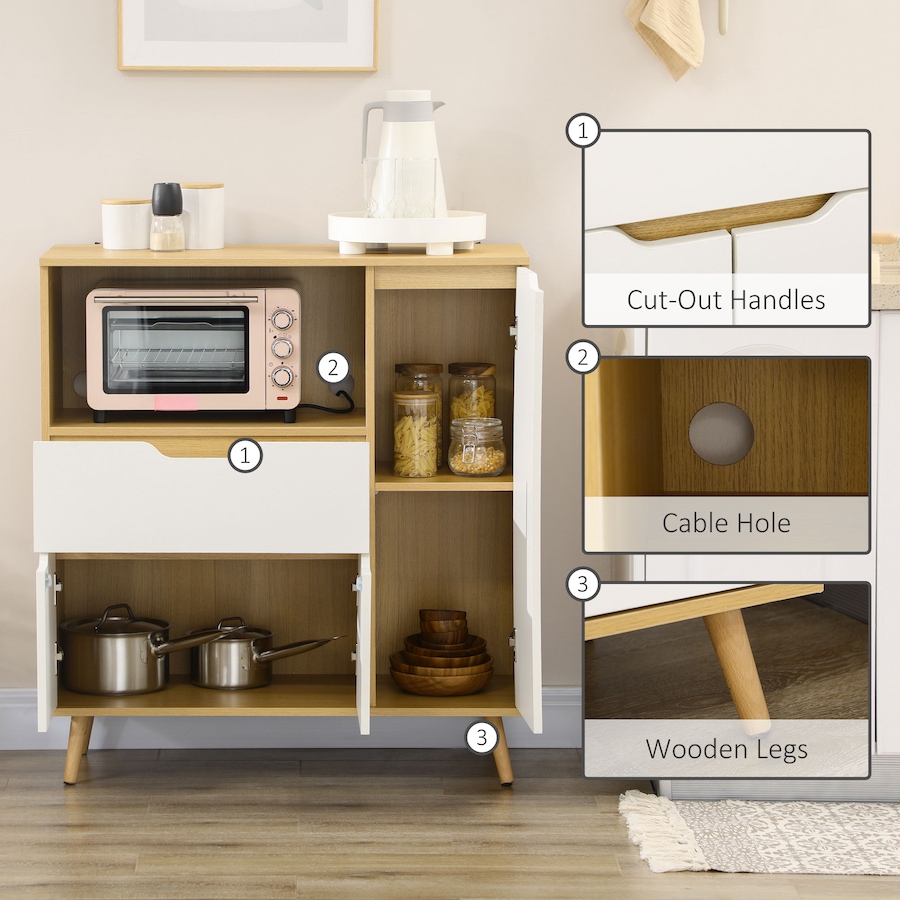 Image 997077_ALTMORE5.jpg, Product 997-077 / Price $159.99, HOMCOM Microwave Cabinet, Kitchen Cupboard with Drawer, Storage Cabinets from HOMCOM on TSC.ca's Home & Garden department