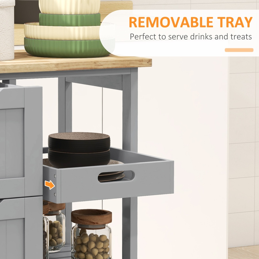 Image 997079_ALTMORE4.jpg, Product 997-079 / Price $135.99, HOMCOM Kitchen Cart on Wheels with Wood Top, 3 Drawers and Shelves from HOMCOM on TSC.ca's Home & Garden department