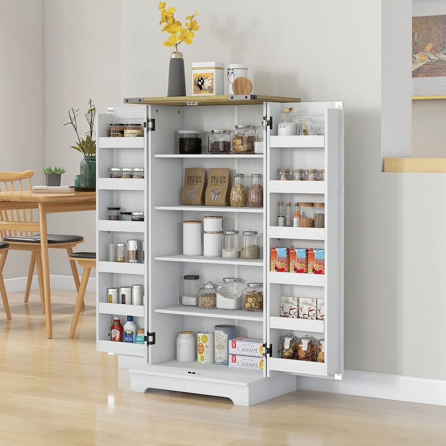 Image 997082_ALTMORE1.jpg, Product 997-082 / Price $164.79, HOMCOM Kitchen Pantry Storage Cabinet with Adjustable Shelves Cream White from HOMCOM on TSC.ca's Home & Garden department