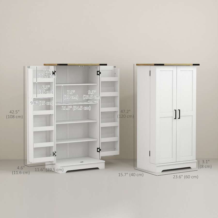 Image 997082_ALTMORE2.jpg, Product 997-082 / Price $164.79, HOMCOM Kitchen Pantry Storage Cabinet with Adjustable Shelves Cream White from HOMCOM on TSC.ca's Home & Garden department