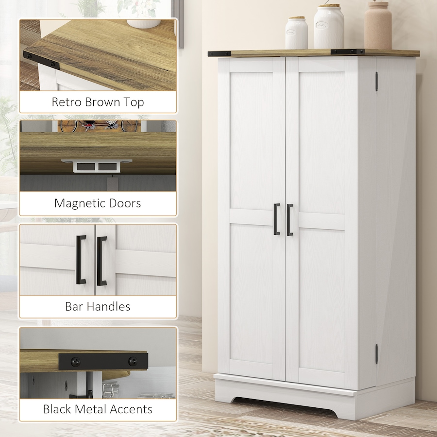 Image 997082_ALTMORE6.jpg, Product 997-082 / Price $164.79, HOMCOM Kitchen Pantry Storage Cabinet with Adjustable Shelves Cream White from HOMCOM on TSC.ca's Home & Garden department