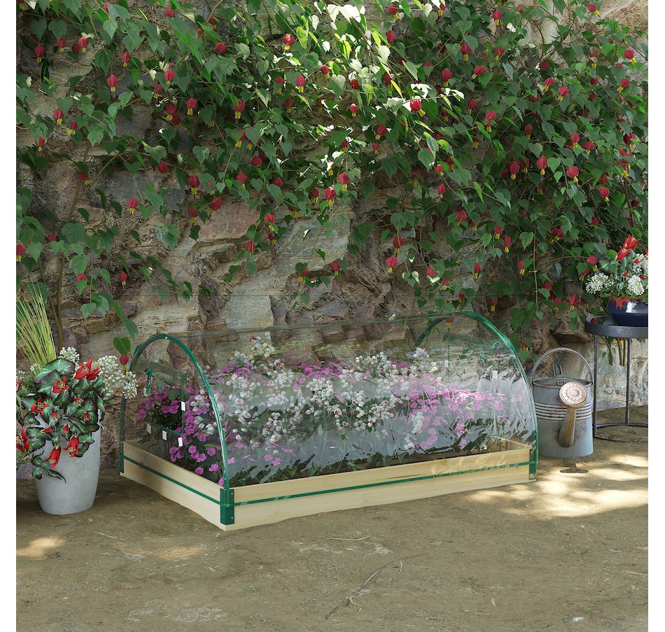 Image 997085_ALTMORE1.jpg, Product 997-085 / Price $54.99, Outsunny Raised Garden Bed with Greenhouse Plastic Cover, 4' x 3' x 2', Natural from Outsunny on TSC.ca's Home & Garden department