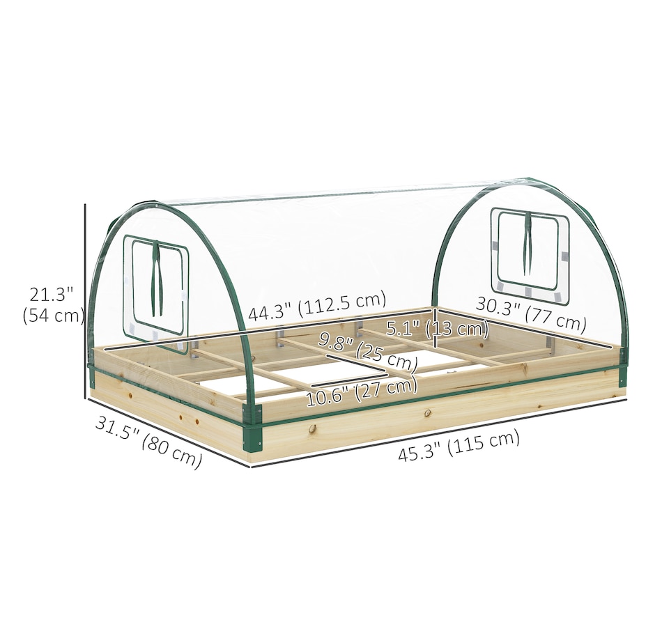 Image 997085_ALTMORE2.jpg, Product 997-085 / Price $54.99, Outsunny Raised Garden Bed with Greenhouse Plastic Cover, 4' x 3' x 2', Natural from Outsunny on TSC.ca's Home & Garden department