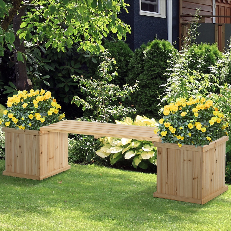 Image 997090_ALTMORE1.jpg, Product 997-090 / Price $139.99, Outsunny Raised Garden Bed Plant Stand Wooden Garden Planter & Bench Combination Garden Raised Bed for Patio Park from Outsunny on TSC.ca's Home & Garden department