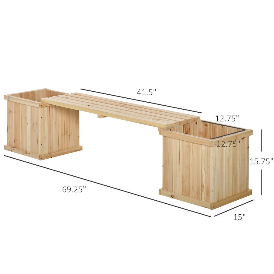 Image 997090_ALTMORE2.jpg, Product 997-090 / Price $139.99, Outsunny Raised Garden Bed Plant Stand Wooden Garden Planter & Bench Combination Garden Raised Bed for Patio Park from Outsunny on TSC.ca's Home & Garden department