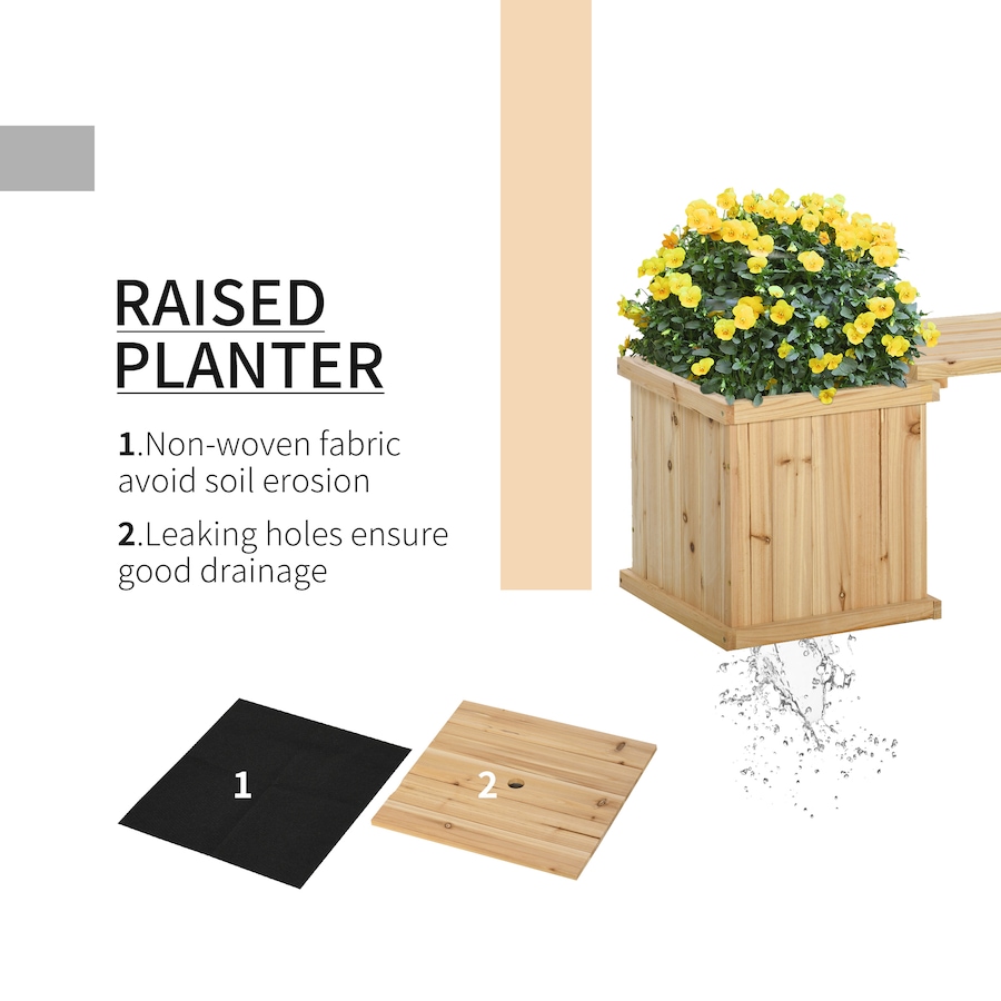 Image 997090_ALTMORE4.jpg, Product 997-090 / Price $139.99, Outsunny Raised Garden Bed Plant Stand Wooden Garden Planter & Bench Combination Garden Raised Bed for Patio Park from Outsunny on TSC.ca's Home & Garden department