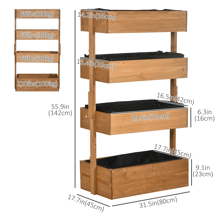 Image 997091_ALTMORE2.jpg, Product 997-091 / Price $124.99, Outsunny 4-Tier Raised Garden Bed with Non-woven Fabric from Outsunny on TSC.ca's Home & Garden department