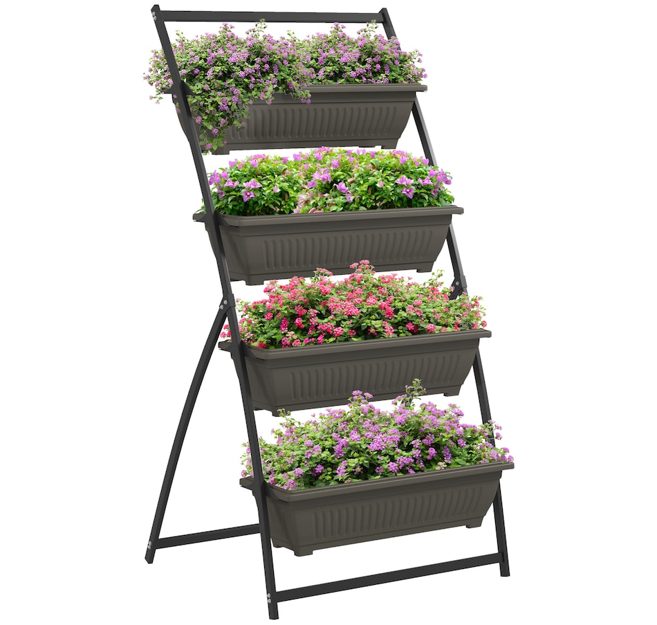 Image 997096.jpg, Product 997-096 / Price $99.99, Outsunny 4-Tier Vertical Raised Garden Bed with 4 Planter Boxes from Outsunny on TSC.ca's Home & Garden department