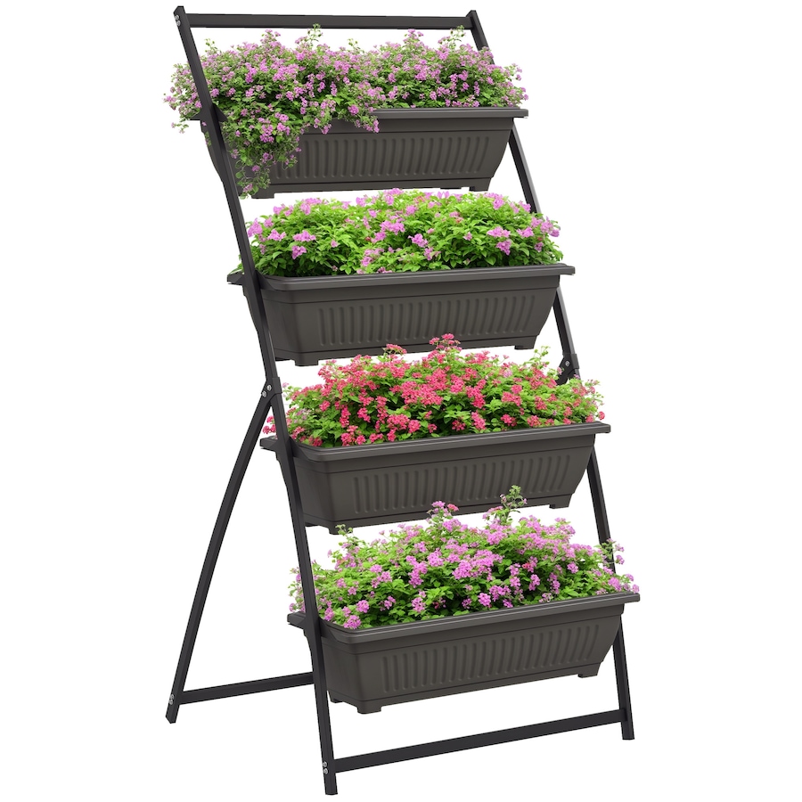 Image 997096.jpg, Product 997-096 / Price $119.99, Outsunny Outdoor 4-Tier Raised Garden Bed with 4 Planter Boxes, Brown from Outsunny on TSC.ca's Home & Garden department
