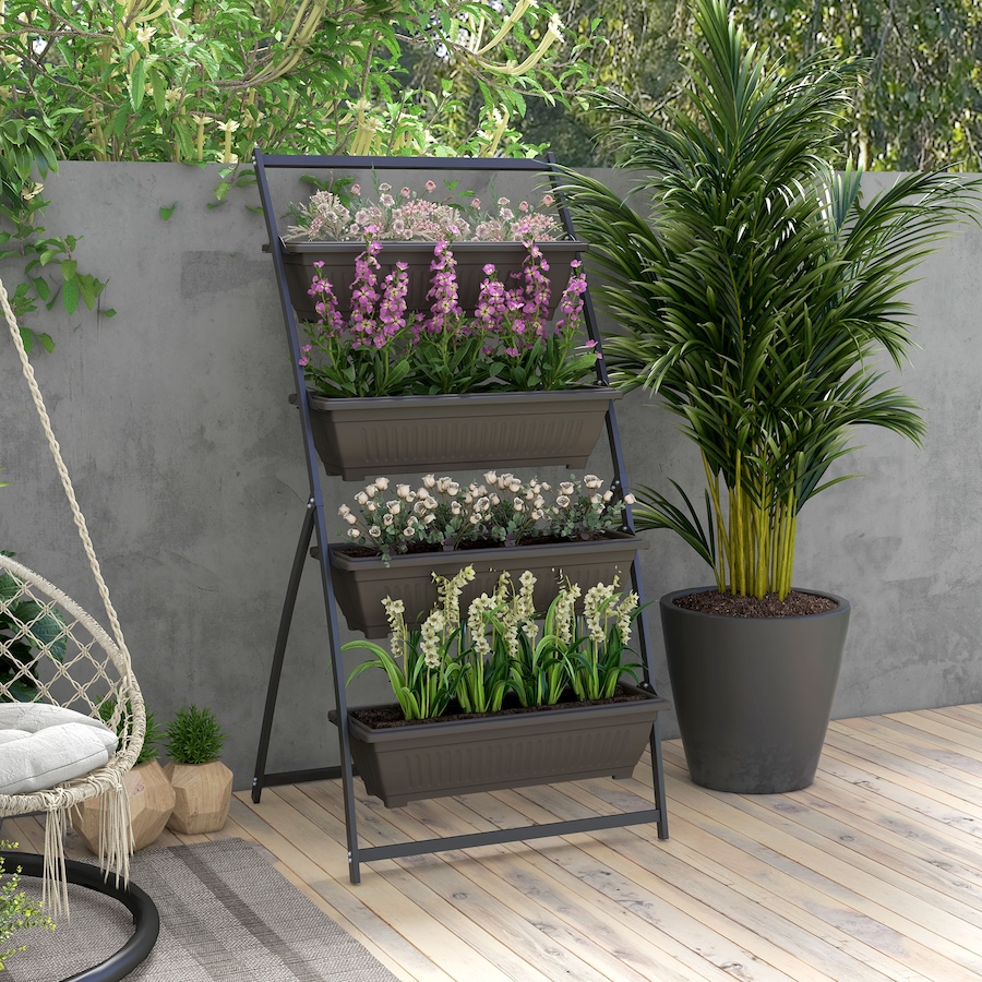 Image 997096_ALTMORE1.jpg, Product 997-096 / Price $119.99, Outsunny Outdoor 4-Tier Raised Garden Bed with 4 Planter Boxes, Brown from Outsunny on TSC.ca's Home & Garden department