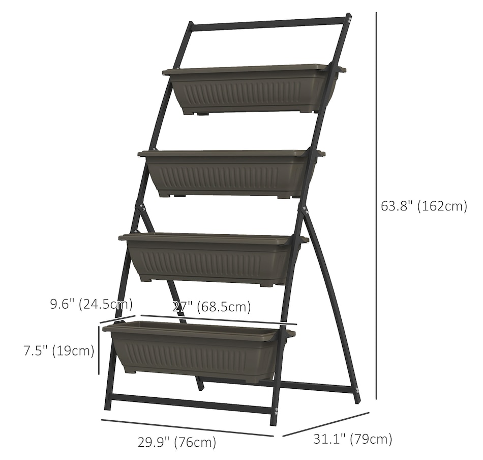 Image 997096_ALTMORE2.jpg, Product 997-096 / Price $99.99, Outsunny 4-Tier Vertical Raised Garden Bed with 4 Planter Boxes from Outsunny on TSC.ca's Home & Garden department